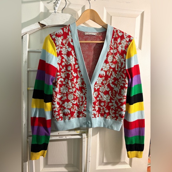 Alice + Olivia Sweaters - Alice + Olivia Colorful Floral Cardigan